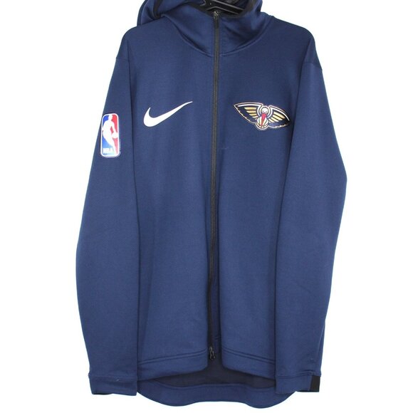 Nike Mens Large Showtime NBA New Orleans Pelicans Zip Up Hooded Jacket K626 - Picture 1 of 7